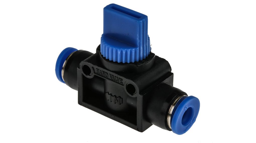 Manual Shutoff Valve Polyoxymethylene (POM) 2/2 10bar Ø6 mm Rotary Knob